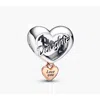 Pandora Daughter Sterling Silver And 14k Rose Gold-plated Charm