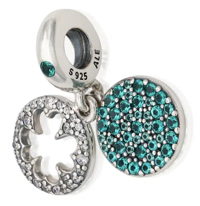 Pandora Dazzling Clover Dangle Charm In Metallic