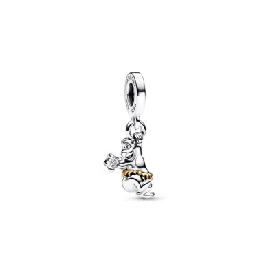 Pandora Disney 100th Anniversary Baloo Lab-grown Diamond Dangle Charm In Gray