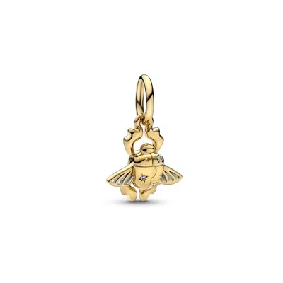 Pandora Disney Aladdin Scarab Beetle Dangle Charm In Gold