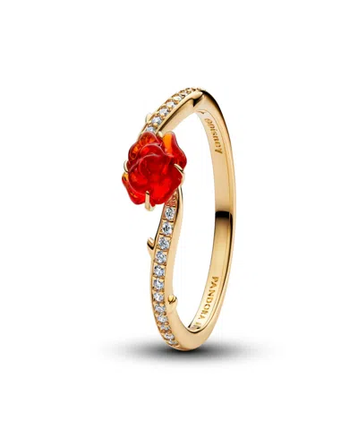 Pandora Disney Beauty And The Beast Enchanted Rose Ring In Red