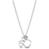 Pandora X Disney Silver Cz Minnie Mouse Silhouette Collier Necklace In Metallic