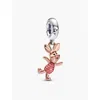 Pandora Disney Piglet Sterling Silver And 14k Rose Gold-plated Dangle
