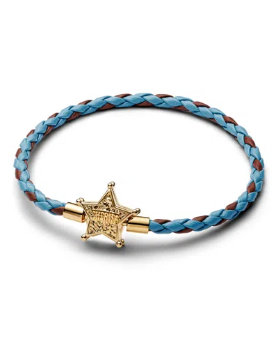 Pandora Disney Pixar Toy Story Sheriff Star Bracelet In Blue