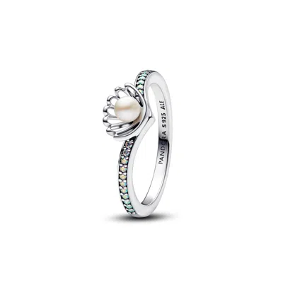 Pandora Disney Princess Ariel Shell Treated Cultured Pearl Ring In Sterling Silver