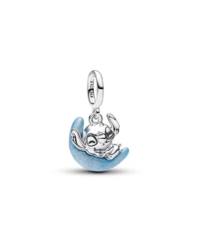 Pandora Disney Stitch Glow-in-the-dark Sterling Silver Dangle Charm In Blue