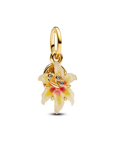 Pandora Disney Tangled Sundrop Flower Glow-in-the-dark Charms In Gold
