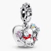 Pandora Disney Winnie The Pooh Sterling Silver Double Heart Dangle In Metallic