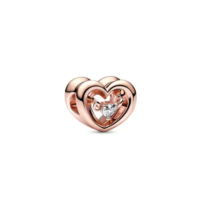 Pandora Moments 14k Rose Gold Plated Cz Charm