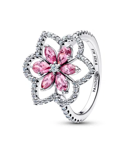 Pandora Double Flower Cocktail Ring In Multi
