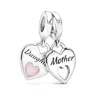 Pandora Sterling Silver Double Heart Split Dangle Charm In Metallic