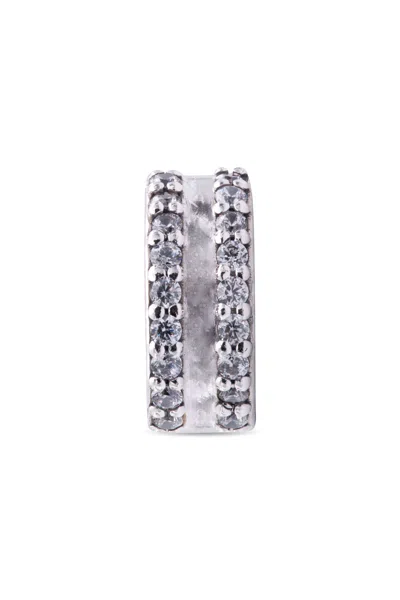 Pandora Double Lined Pave Clip Charm In Metallic