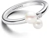 Pandora Duo Treated Freshwater Cultured Pearls Ring In Gray
