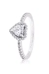 Pandora Elevated Heart Ring In Metallic