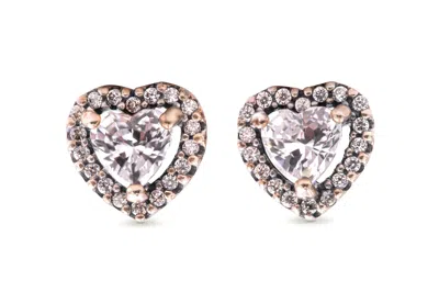 Pandora Elevated Heart Stud Earrings - In Gold