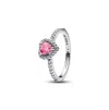Pandora Elevated Pink Heart Sterling Silver Ring