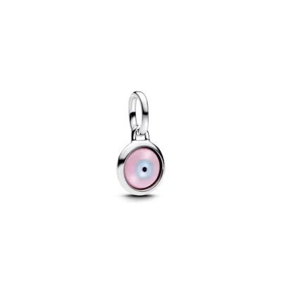 Pandora Engravable Evil Eye Murano Glass Mini Dangle Charms In Sterling Silver