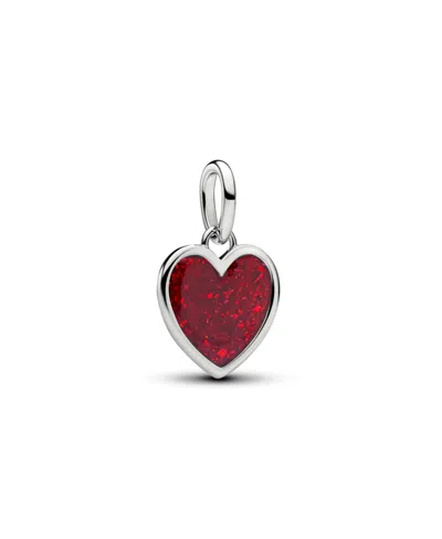 Pandora Engravable Heart Dangle Charm In Red
