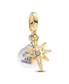 Pandora Engravable North Star Lab-grown Diamond Dangle Charm In Sterling Silver