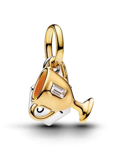 Pandora Engravable Trophy Double Dangle Charm In Gold