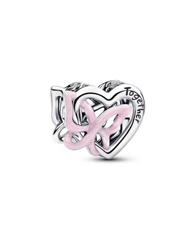 Pandora Entwined Heart Butterfly Charm In Silver