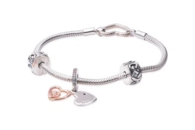 Pandora Entwined Infinite Hearts Bracelet Gift Set In Metallic
