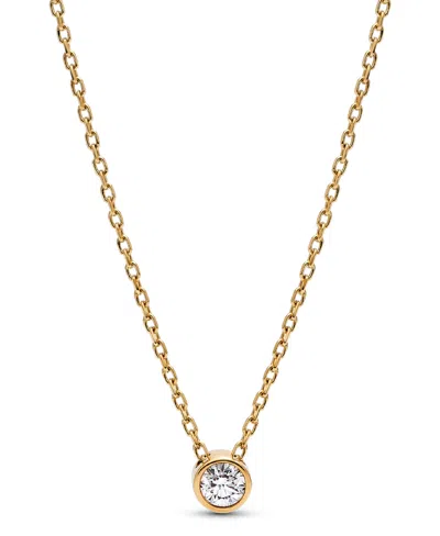 Pandora Era Lab-grown Diamond Bezel Pendant Necklace In Gold