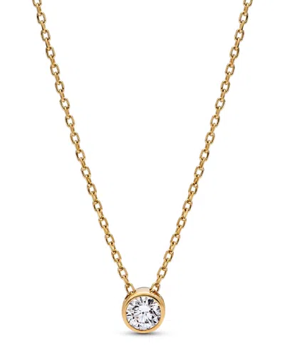 Pandora Era Lab-grown Diamond Bezel Pendant Necklace In Gold