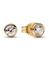 Pandora Era Lab-grown Diamond Bezel Stud Earrings In Gold