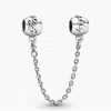 Pandora Family Forever Silver Safety Chain In Metallic
