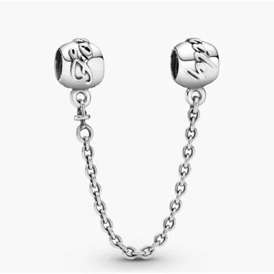 Pandora Family Forever Silver Safety Chain In Metallic
