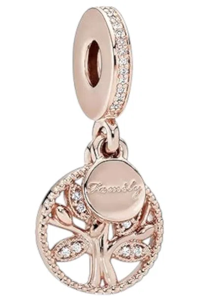 Pandora Family Heritage Dangle Rose Charm In Rose Gold