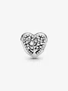 Pandora Family Tree Heart Charm In Silver In Metallic