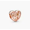 Pandora Family Tree Heart Rose Charm With Clear Cubic Zirconia