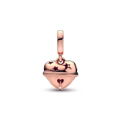 Pandora Festive Bell Dangle Charm In Rose In Pink