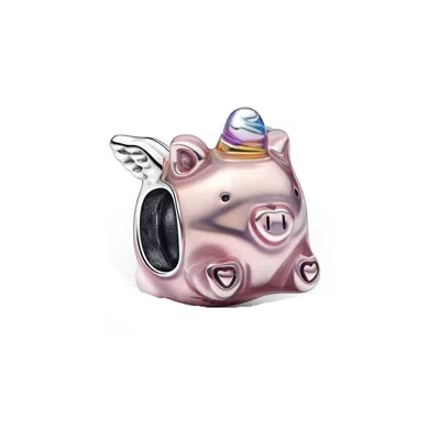 Pandora Flying Unicorn Pig Charm In Pink