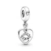 Pandora Friends Forever Heart Dangle Charm In Silver In Metallic