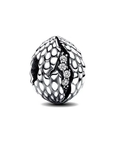 Pandora Game Of Thrones Silver Cz Dragon Egg Charm In Metallic