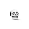 Pandora Glow-in-dark Sparkling Skull Charm In Silver In Metallic