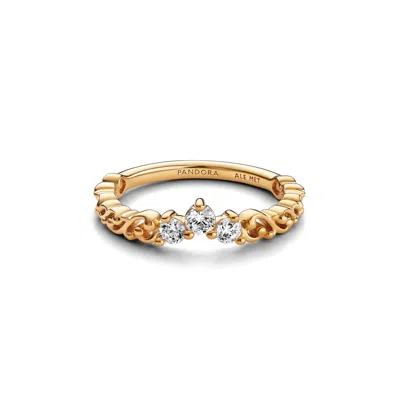 Pandora Gold-plated Disney Beauty And Beast Rose Ring