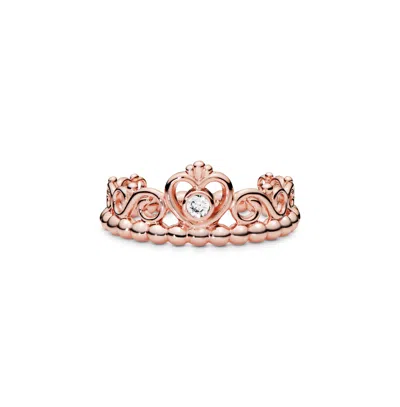 Pandora Gold-plated Princess Tiara Crown Ring In Rose Gold