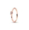 Pandora Gold-plated Radiant Heart Ring In Rose Gold