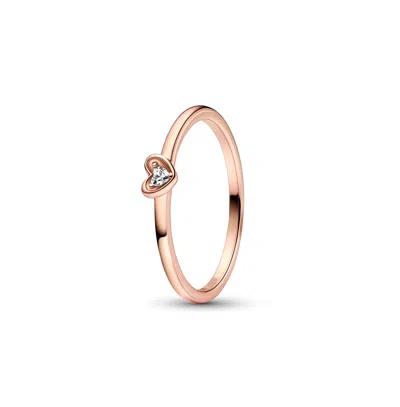 Pandora Gold-plated Radiant Heart Ring In Rose Gold
