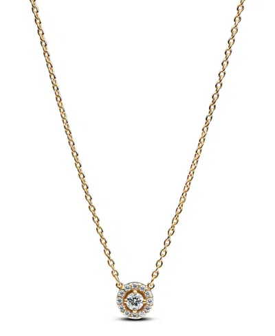 Pandora Gold-plated Round Pave Halo Pendant Necklace