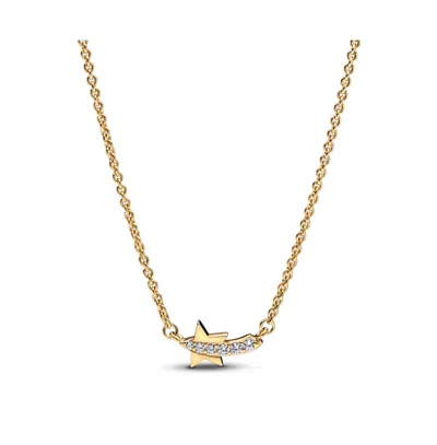 Pandora Gold-plated Shooting Star Pave Collier Pendant Necklace