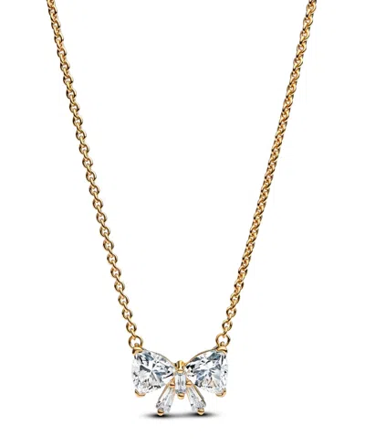 Pandora Gold-plated Sparkling Bow Necklace