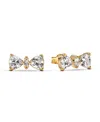 Pandora Gold-plated Sparkling Bow Stud Earrings In Gold