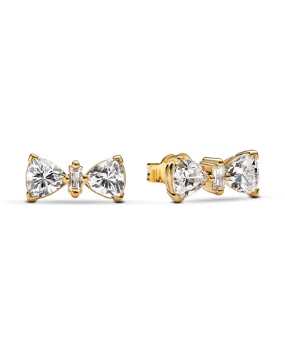 Pandora Gold-plated Sparkling Bow Stud Earrings