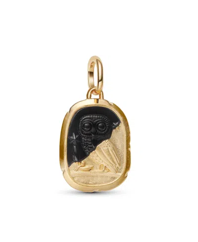 Pandora Gold-plated Black Man-made Crystal Owl Charm
