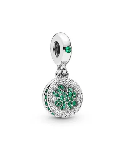 Pandora Green Four-leaf Clover Pendant In Red